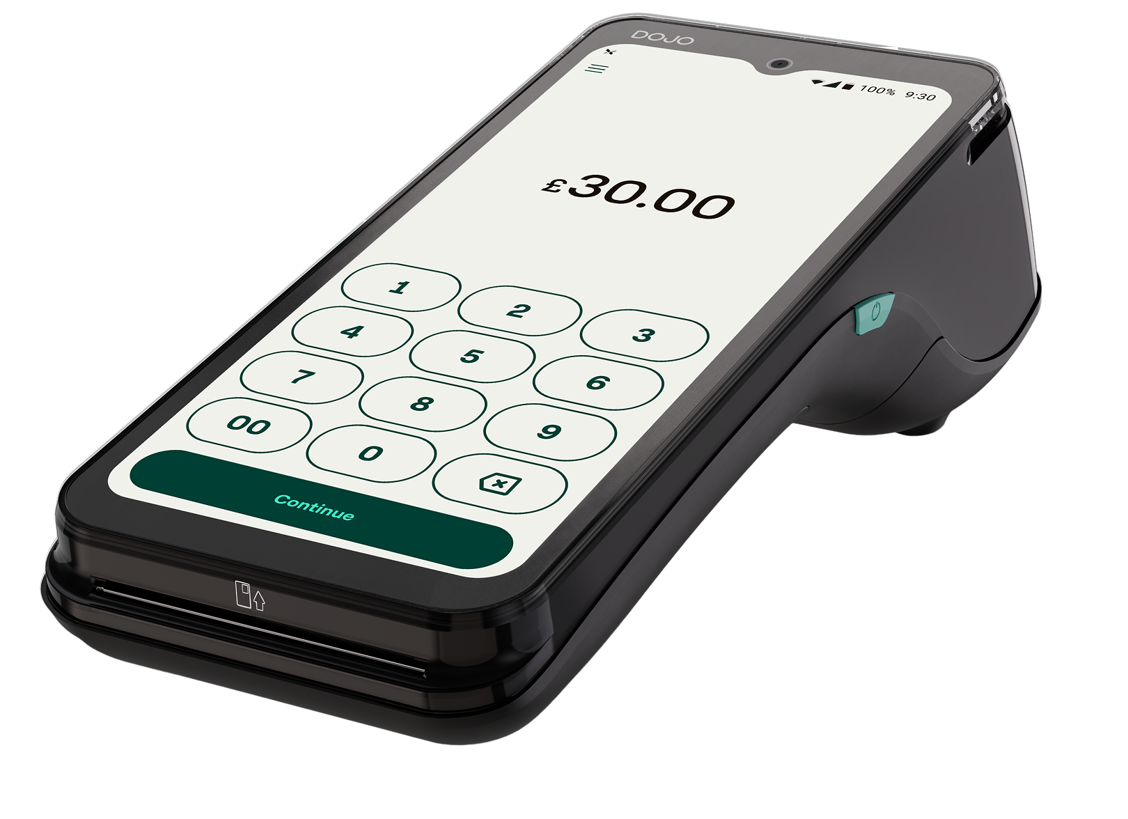 Dojo Go Max card machine in glossy black